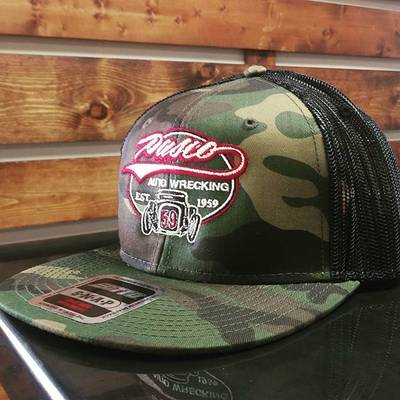 Pasco Auto Wrecking embroidered hat - Camo